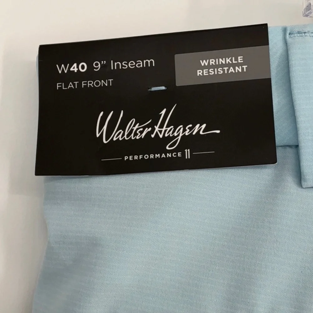 Walter Hagen Performance 11 Golf Shorts W40 9” Inseam Blue Wrinkle Resistant NWT